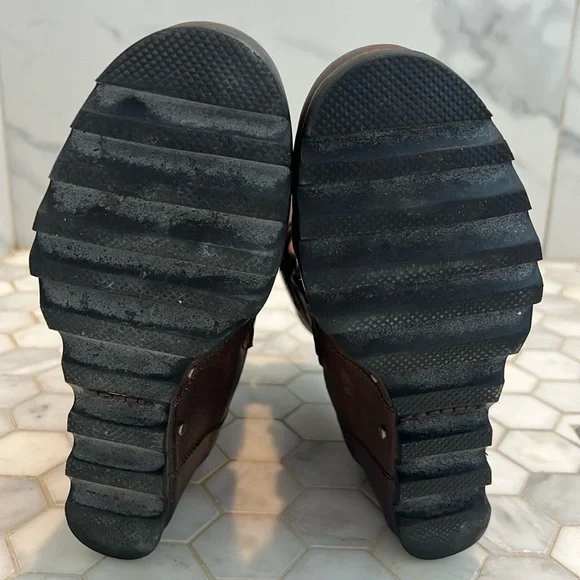 SOREL Joan of Arctic ll Wedge Tobacco Brown Leather Mid Boot Waterproof Bootie - Picture 9 of 14